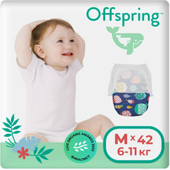 Трусики-подгузники Offspring M 6-11кг Рыбки (42 шт)