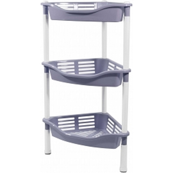 Этажерка угловая BEROSSI Krita 3-секционная с корзинками АС 60476000 (сиреневый туман)