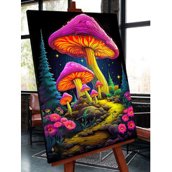 Картина по номерам Флюид Фантазийные грибы 40x50 FHR0429