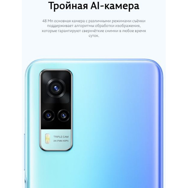 Смартфон vivo Y31 4Gb/128Gb (черный асфальт)