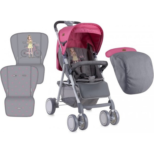 Коляска прогулочная Lorelli Aero 2017 Rose&Grey Girl