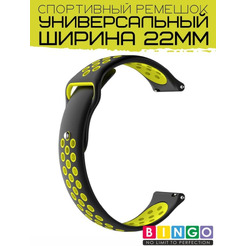 Ремешок Bingo Sport для часов/Ширина 22мм Черный с желтым
