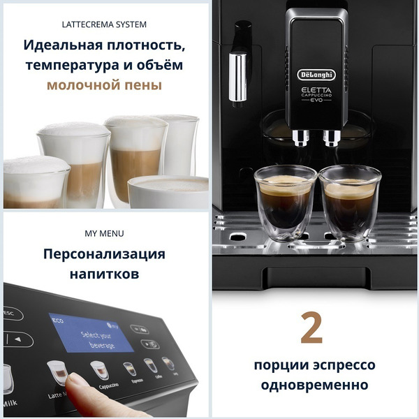 Кофемашина DeLonghi Eletta Cappuccino Evo ECAM46.860.B