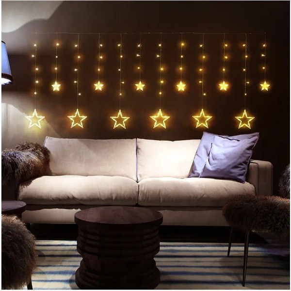 Гирлянда Vegas Бахрома со звездочками 55134 2х0.9м