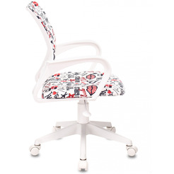 Кресло Бюрократ Burokids 1W (мультиколор красные губы/пластик белый)