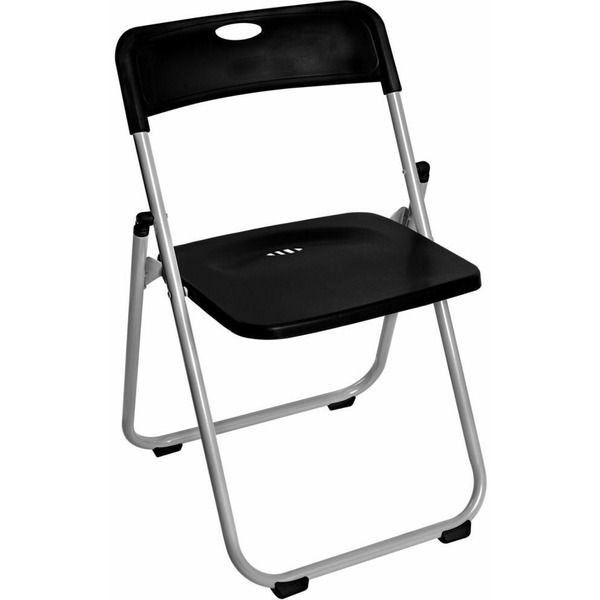 Стулья складные BRABIX Golf Lite CF-017 (КОМПЛЕКТ 4 шт., серебристый каркас, пластик, чёрный) 533034