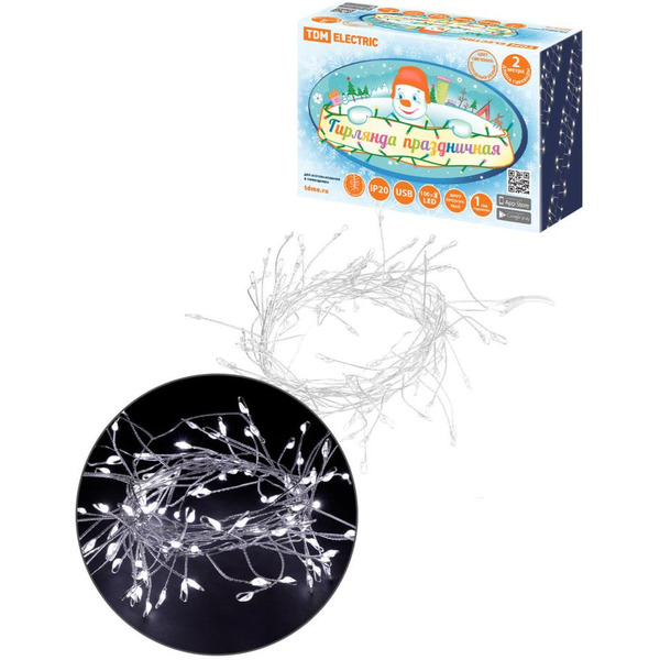 Гирлянда светодиодная TDM "Самоцветы" 100LED, 2 м SQ0361-0200