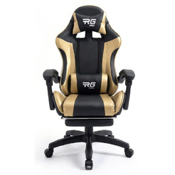 Игровое кресло BYROOM RG HEALER leather Black/Gold с подставкой для ног BRGF813L-B/GLD (GF-8060-OB)