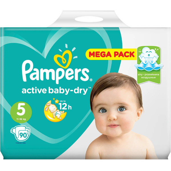 Подгузники PAMPERS Active Baby-Dry Junior (11-16 кг) Малая Мега (90 шт.)