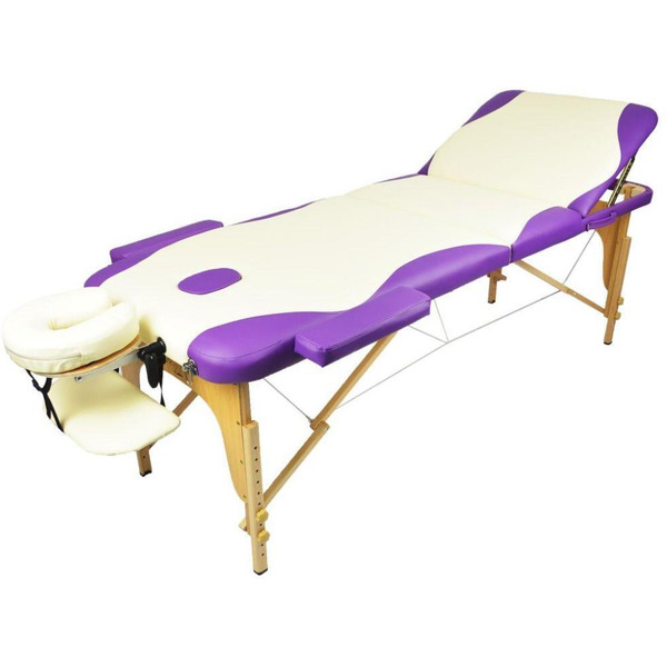 Массажный стол Atlas Sport Складной 3-с 70см 3D-70195/4 (бежевый/фиолетовый)