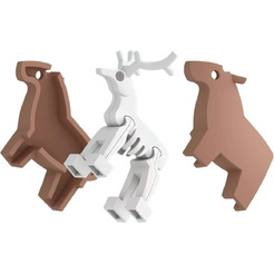 Магнитный конструктор Halftoys Animal Олень с диорамой HA010