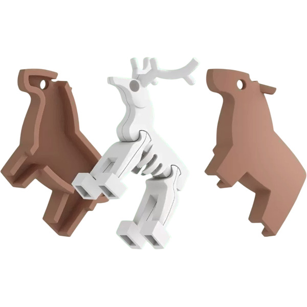 Магнитный конструктор Halftoys Animal Олень с диорамой HA010