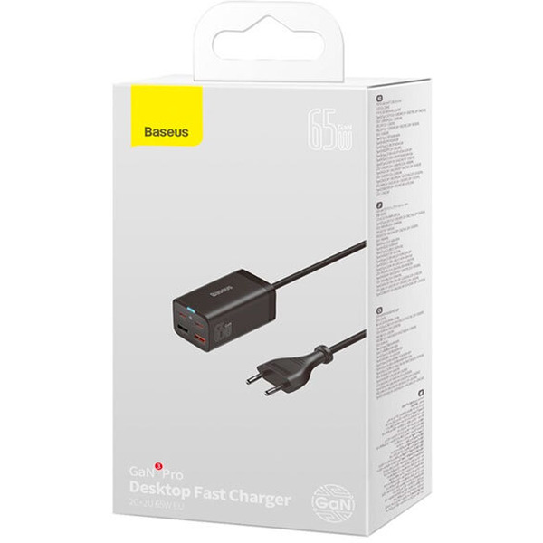 Сетевое зарядное устройство Baseus GaN3 Pro Desktop Fast Charger 2C+2U 65W CCGP040101 Black