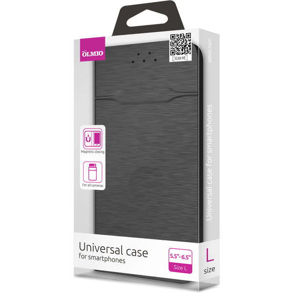 Чехол-книжка OLMIO универсальный для смартфонов 5.5"-6.5" (38756)