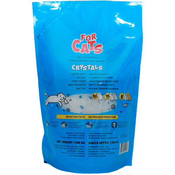 Наполнитель для туалета For Cats Crystals TUZ021 4 л