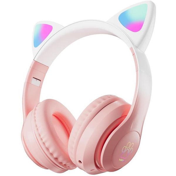 Наушники с ушками MIRU Cat EP-W10 (розовый)
