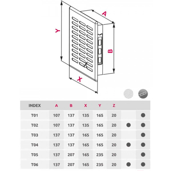 Решетка Awenta Eko T02BR 13.5x16.5 (коричневый)