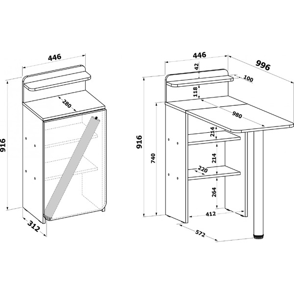 Стол для компьютера Сокол СП-19 (бетон)