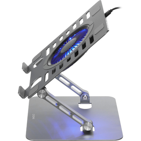 Подставка для ноутбука Digma D-NCP170-1XRGB110-360 (алюминий серый)