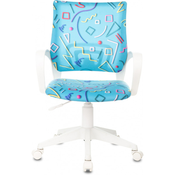 Кресло Бюрократ Burokids 1W (голубой Sticks 06/пластик белый)