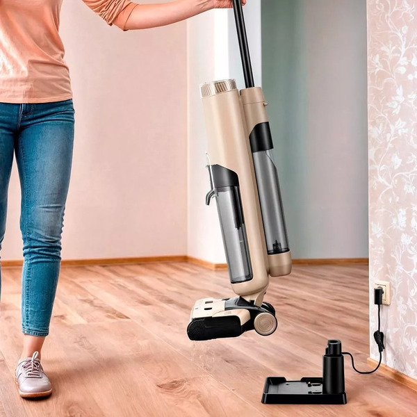 Вертикальный беспроводной моющий пылесос Kitfort КТ-5160