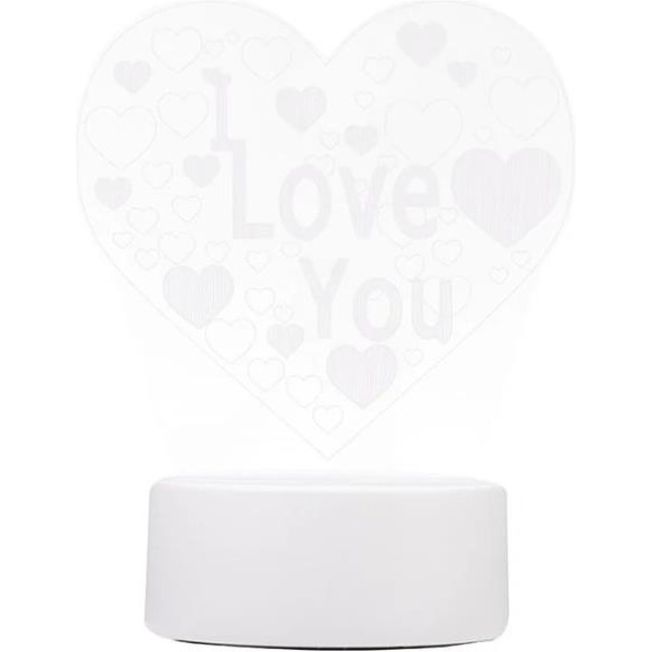 Светильник декоративный Energy 106254 EN-NL 23 3D сердце с надписью I LOVE YOU