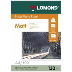 Фотобумага Lomond матовая двусторонняя A4 130 г/кв.м. 100 листов 0102004