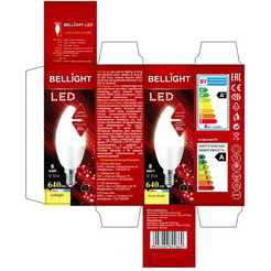 Лампа светодиодная BELLIGHT LED C37 8W 220V E14 3000K