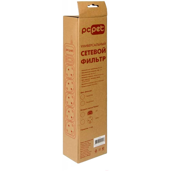 Сетевой фильтр PC Pet AP01006-5-B