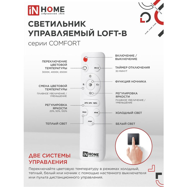 Светильник светодиодный IN HOME COMFORT LOFT-B (4690612059501)