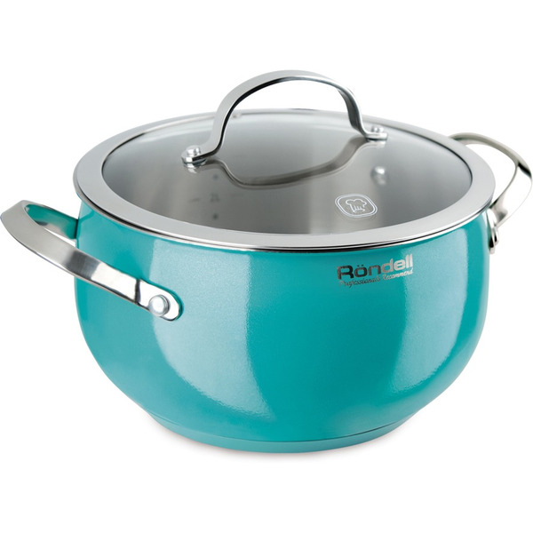 Кастрюля с крышкой Rondell Turquoise 20 см (5,8 л) RDS-719