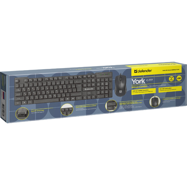 Комплект клавиатура + мышь Defender C-777 (черный)