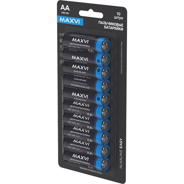Щелочная батарейка Maxvi MBLR6ES10 AA, alkaline, 10 шт