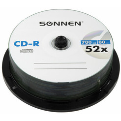 Комплект дисков CD-R Sonnen 700Mb 52x 25шт (513531)