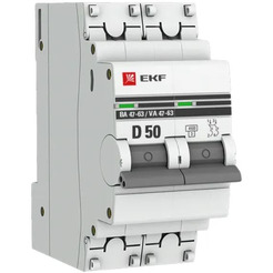 Выключатель автоматический EKF PROxima ВА 47-63 2P 50А (D) 4.5kA