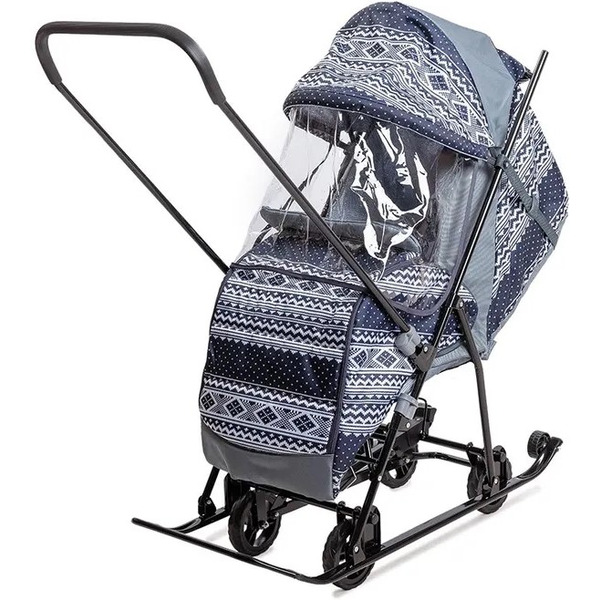 Санки-коляска GalaXy Снежинка Универсал 1 (черная Финляндия)