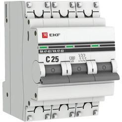 Выключатель автоматический EKF PROxima ВА 47-63 3P 25А (C) 4.5kA