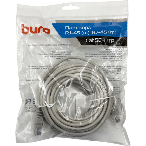 Патч-корд Buro UTP-5E-10M-G