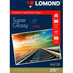 Фотобумага Lomond Суперглянцевая односторонняя A4 270 г/кв.м. 20 листов (1106101)