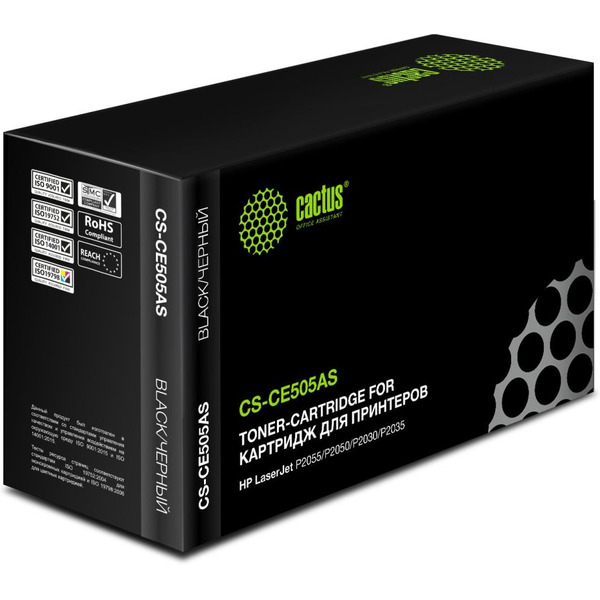 Картридж лазерный Cactus CS-CE505AS CE505A черный (2300стр.) для HP LJ P2055/P2035