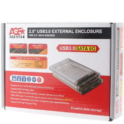 Бокс для накопителей AgeStar 3UB2P4C (прозрачный)