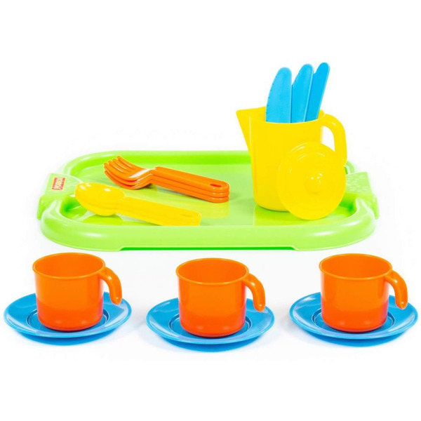 Набор детской посуды Полесье "Анюта" с подносом на 3 персоны