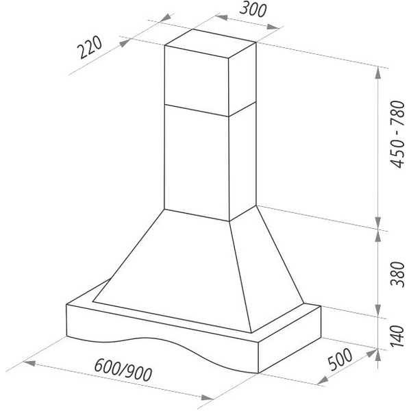 Кухонная вытяжка Maunfeld Novas C 90 (бежевый)