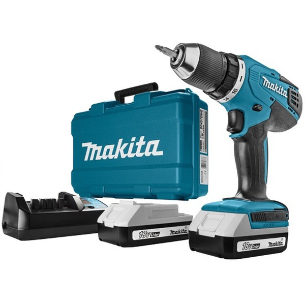 Дрель-шуруповерт MAKITA DF457DWE с 2-мя АКБ