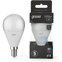 Светодиодная лампочка Gauss Globe-dim E14 7 Вт 4100 К 105101207-D