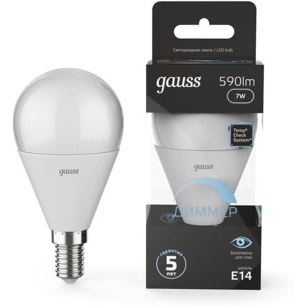 Светодиодная лампочка Gauss Globe-dim E14 7 Вт 4100 К 105101207-D
