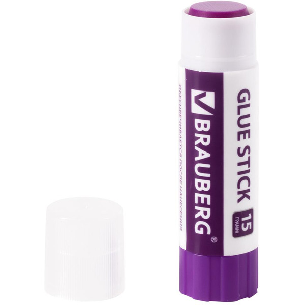 Клей-карандаш BRAUBERG 229474 15 г (2+1 обесцвечивающийся)