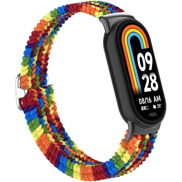 Ремешок Bingo Braided для Xiaomi Mi Band 8 (радуга темная)