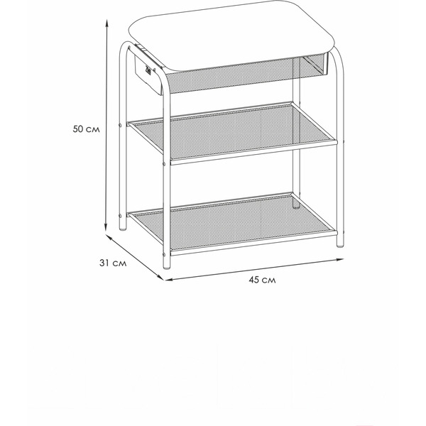 Полка для обуви ЗМИ Гранада 13В НБК с сиденьем и ящиком (черный)