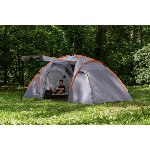 Палатка Sundays ZC-TT020-4P (2+2) (темно-серый/желтый)